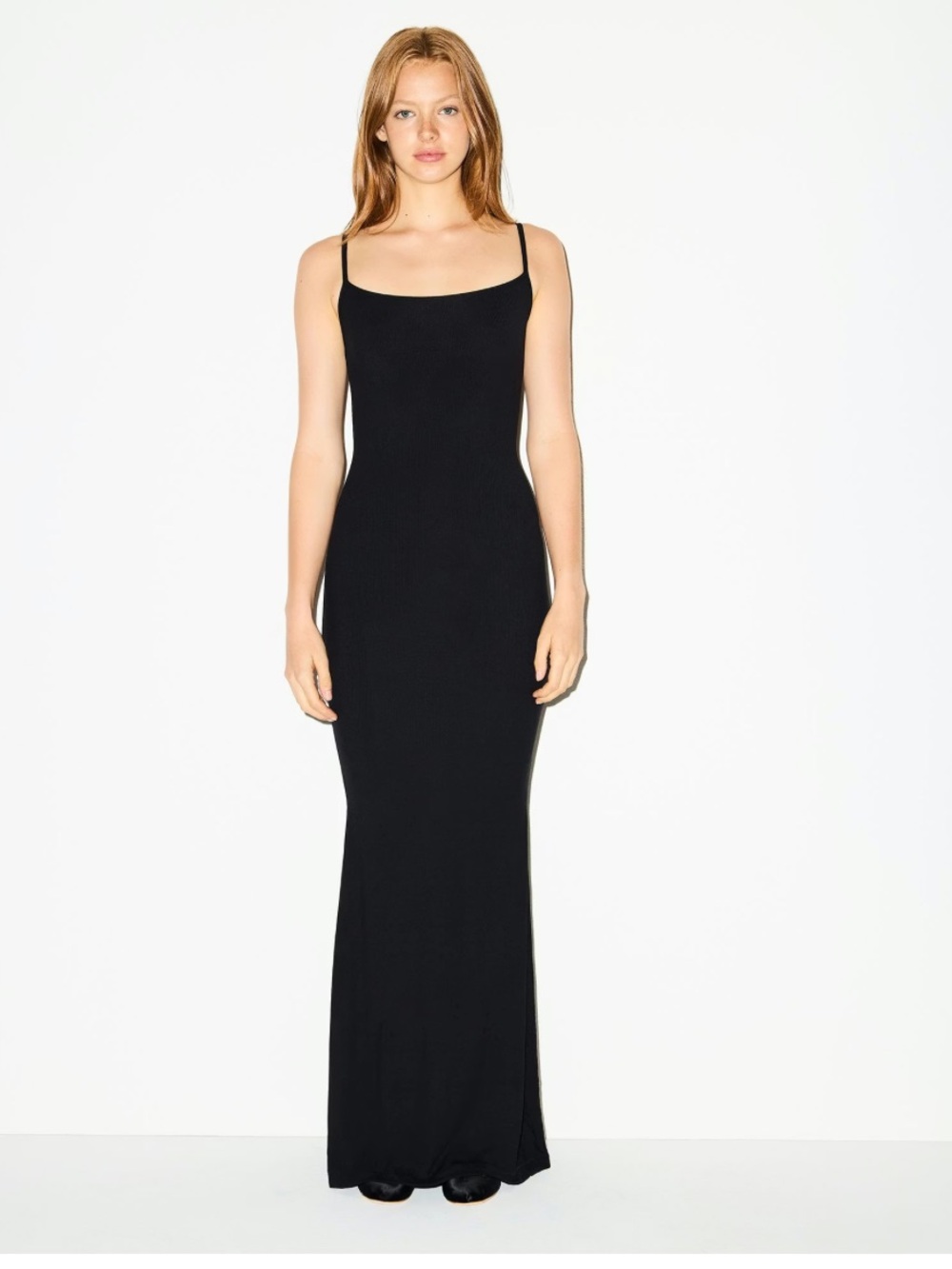 SKIMS Black Soft Lounge Long Slip Dress